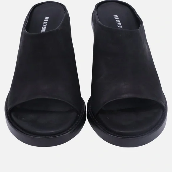 Ann Demeulemeester Clara Mule Sandal Heels - Black Leather Women’s Size 41 - Picture 3 of 10